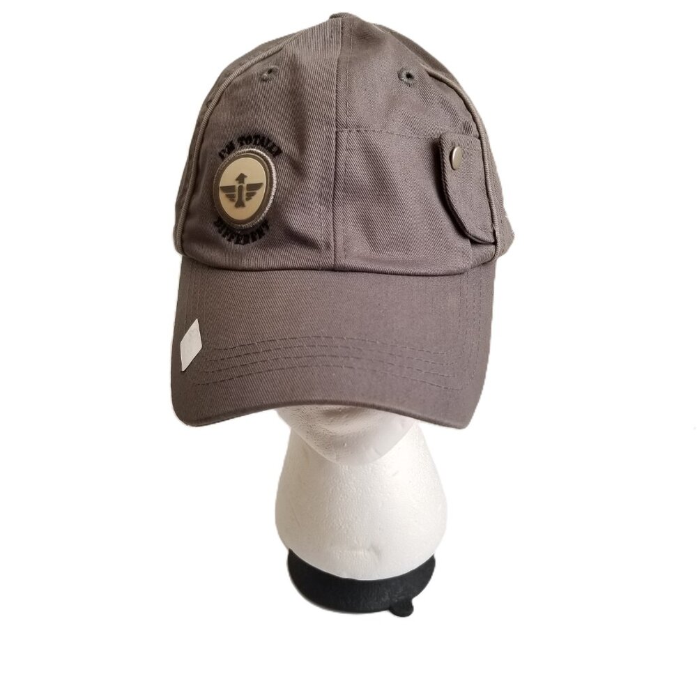 IMTD Gray Cotton Baseball Cap Eagle Logo Utility Pocket Adjustable Gorpcore